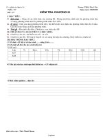 Giáo án Đại số 8 - Tiết 57: Kiểm tra chương III - Năm học 2007-2008 - Trần Thanh Quang