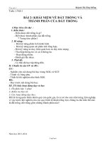 Giáo án môn Công nghệ 7 tiết 1: Giáo án Khái niệm về đất trồng và thành phần của đất trồng
