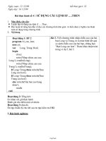 Giáo án Tin học 8 tiết 32: Bài thùc hành số 4: Sử dụng câu lệnh if ….then