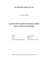 Giải pháp phát triển công nghiệp chế biến nông, lâm sản tỉnh hòa bình   