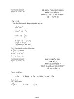 Giáo án Đề kiểm tra ( học kỳ II ) môn : Đại số lớp 7 thời gian làm bài 15 phút