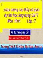 Bài giảng ứng dụng CNTT vào Hình học 7 Bài 6: Tam giác cân