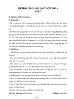 Kế hoạch giảng dạy môn Toán lớp 7