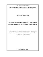 Quản lý thu bảo hiểm xã hội tại cơ quan bảo hiểm xã hội thị xã sa pa tỉnh lào cai 
