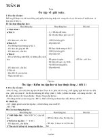 Thiết kế bài dạy lớp 2, kì I - Tuần 18