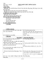 Giáo án môn Đại số lớp 7 - Tiết 55: Đơn thức đồng dạng