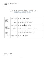 Thiết kế bài dạy lớp 1 - Trường Tiểu học Thạnh Phú 2 - Tuần 4