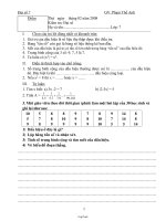 Giáo án môn học Đại số 7 - Phạm Thế Anh - Tiết 50: Kiểm tra: Đại số