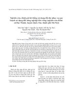 Nghiên cứu, đánh giá hệ thống sử dụng đất đai phục vụ quy hoạch sử dụng đất nông nghiệp bền vững (nghiên cứu điểm: xã Đại Thành, huyện Quốc Oai, thành phố Hà Nội)