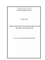 Thiết kế hoạt động trải nghiệm trong dạy học hình học cho học sinh lớp 7 