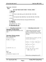 Giáo án Bổ trợ kiến thức Toán 8 tiết 1 đến 20 - Trường THCS Quảng Đông