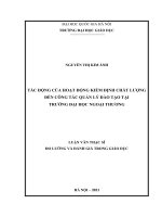 Tác động của hoạt động kiểm định chất lượng đến công tác quản lý đào tạo tại trường đại học ngoại thương 