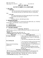 Giáo án môn học Vật lý lớp 6 - Tiết 23 – Bài 20: Sự nở vì nhiệt của chất khí