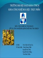 Bài giảng Công nghệ bảo quản - Bài: Công nghệ bảo quản chuối sau thu hoạch