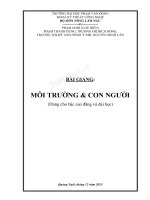 Bài giảng Môi trường và con người - ĐH Phạm Văn Đồng