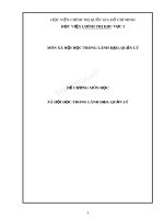 Đề cương môn học: Xã hội học trong lãnh đạo, quản lý
