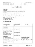 Giáo án Tự chọn lớp 7 - Tiết 9: Tỉ lệ thức