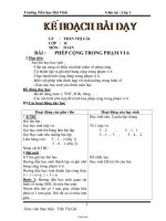 Giáo án Toán Lớp 1 - Bài: Phép cộng trong phạm vi 6 - Trần Thị Gái
