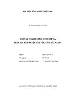 Quản lý cán bộ công chức cấp xã trên địa bàn huyện tân yên, tỉnh bắc giang   