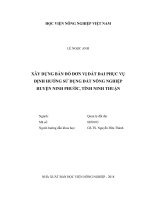 Xây dựng bản đồ đơn vị đất đai phục vụ định hướng sử dụng đất nông nghiệp huyện ninh phước, tỉnh ninh thuận   