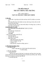 Giáo án môn Hoạt động ngoài giờ lên lớp 6 - Chủ điểm tháng 9: Truyền thống nhà trường - Tiết 1: Hoạt động 1: Tập các bài hát theo quy định