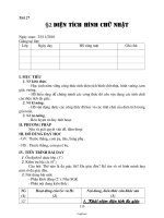 Giáo án Hình học Lớp 8 - Tiết 27, Bài 2: Diện tích hình chữ nhật - Năm học 2010-2011