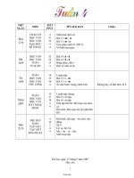 Thiết kế bài học khối lớp 1 - Tuần lễ 4 năm 2007