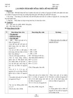 Giáo án lớp 6 môn học Số học - Tuần 9 - Tiết 27 - Bài 15: Phân tích một số ra thừa số nguyên tố (Tiếp)