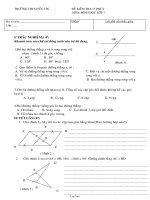 Đề kiểm tra 15 phút môn: Hình học lớp 7