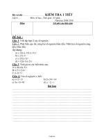 Kiểm tra 1 tiết lớp 6 môn: Số học , thời gian : 45 phút