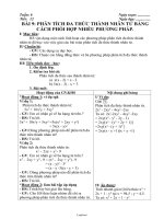 Giáo án Đại số khối 8 tiết 12: Phân tích đa thức thành nhân tử bằng cách phối hợp nhiều phương pháp