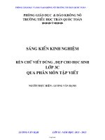 Sáng kiến kinh nghiệm Rèn chữ viết đúng, đẹp cho học sinh lớp 3 qua phân môn tập viết