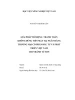 Giải pháp mở rộng thanh toán không dùng tiền mặt tại ngân hàng thương mại cổ phần đầu tư và phát triển việt nam chi nhánh từ sơn   