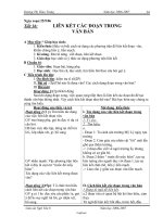 Giáo án Ngữ văn 8 - Tiết 16: Liên kết các đoạn trong văn bản - Năm học 2006-2007 - Dương Thị Thảo Trang