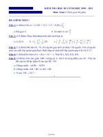 Kiểm tra học kì I năm học 2010 – 2011 môn: Toán 7