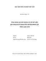 Ứng dụng gis xây dựng cơ sở dữ liệu quy hoạch sử dụng đất huyện đình lập, tỉnh lạng sơn   