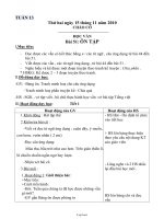 Kế hoạch bài học lớp 1 - Tuần học 13 năm 2010