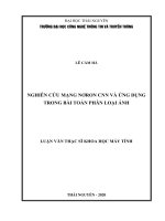 Nghiên cứu mạng nơron cnn và ứng dụng trong bài toán phân loại ảnh