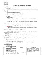 Giáo án môn Vật lí lớp 6 - Tuần 13 - Tiết 13: Khối lượng riêng – bài tập