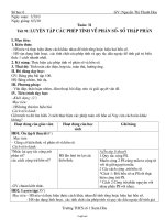 Giáo án môn học Số học lớp 6 - Tuần 31 - Tiết 91: Luyện tập các phép tính về phân số - Số thập phân