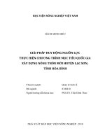 Giải pháp huy động nguồn lực thực hiện chương trình mục tiêu quốc gia xây dựng nông thôn mới huyện lạc sơn, tỉnh hòa bình   