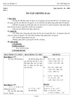 Giáo án Số học 6 - Tiết 67: Ôn tập chương II (Tiếp theo) - Năm học 2007-2008 - Đỗ Thừa Trí