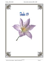 Thiết kế bài học khối lớp 1 - Tuần số 19 - Nguyễn Thị Mỹ Hà