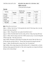 Đề kiểm tra học kì I môn Vật lí Lớp 8 - Năm học 2011-2012 - Trường THCS Mỹ Cẩm