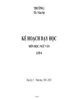 Kế hoạch dạy học môn Ngữ văn Lớp 6 - Học kỳ I - Năm học 2011-2012
