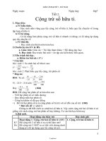Giáo án Đại số 7 tiết 2: Cộng trừ số hữu tỉ