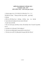 Kiểm tra định kì cuối học kì I năm học: 2012 - 2013 môn tiếng Việt lớp 2