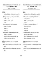 Đề kiểm tra thi lại lần 2 - Hè năm học 2008 - 2009 môn thi: Khoa học lớp 4