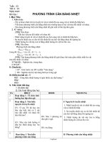 Giáo án môn Vật lí Lớp 8 - Tiết 33: Phương trình cân bằng nhiệt