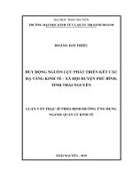 Huy động nguồn lực phát triển kết cấu hạ tầng kinh tế xã hội huyện phú bình tỉnh thái nguyên 